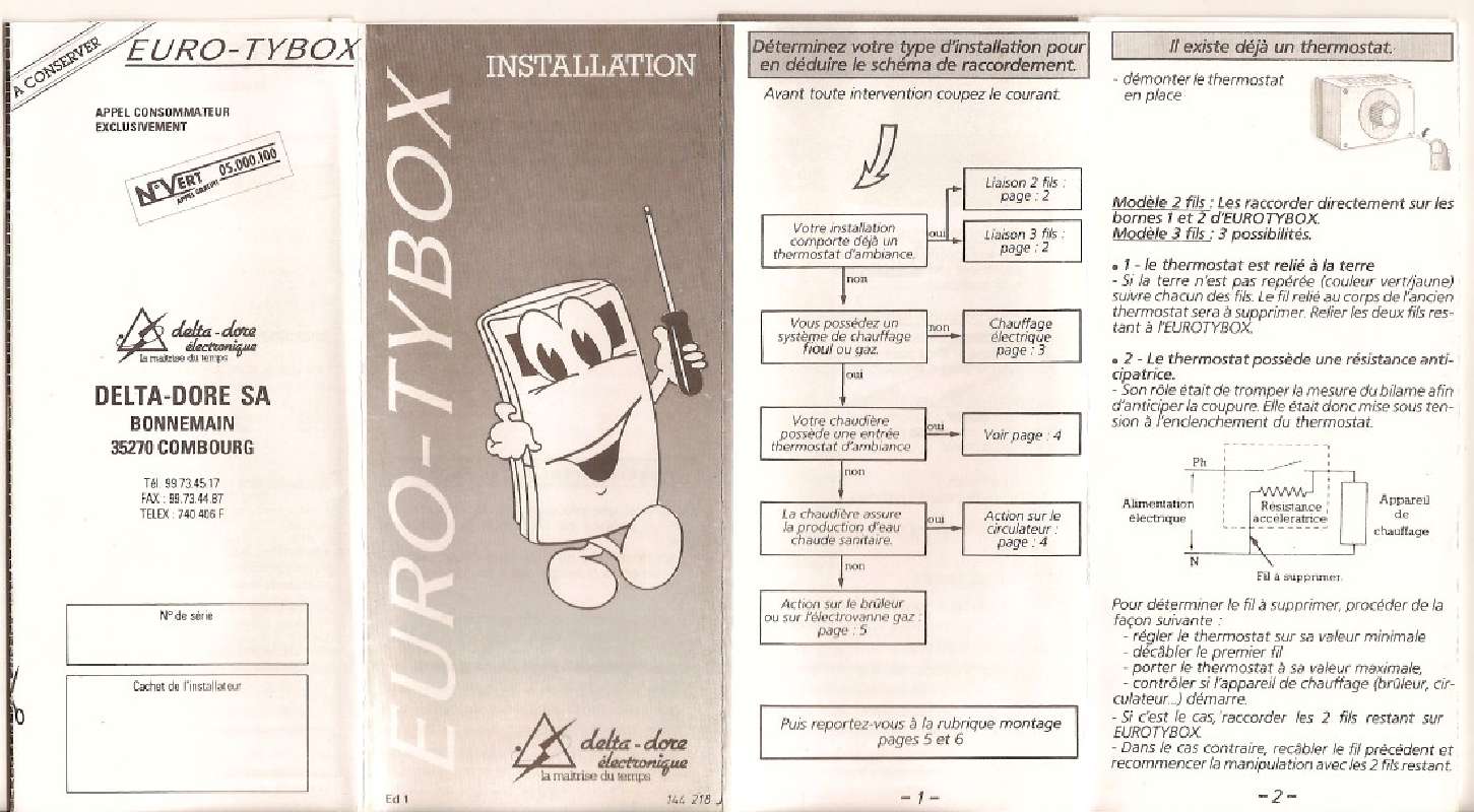 Delta Dore Tybox 33 Mode D Emploi Notice DELTA DORE EURO-TYBOX - autres Trouver une solution à un